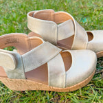 Corky Case Closed Gold Wash Metallic Wedge - Jessi Jayne Boutique