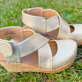 Corky Case Closed Gold Wash Metallic Wedge - Jessi Jayne Boutique