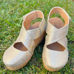 Corky Case Closed Gold Wash Metallic Wedge - Jessi Jayne Boutique