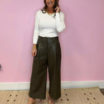 Dare You To Dark Olive Pleather Pants - Jessi Jayne Boutique