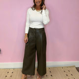 Dare You To Dark Olive Pleather Pants - Jessi Jayne Boutique