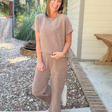 Cozy Cord Short Sleeve Top & Cropped Pant Set