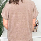 Cozy Cord Short Sleeve Top & Cropped Pant Set