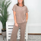 Cozy Cord Short Sleeve Top & Cropped Pant Set