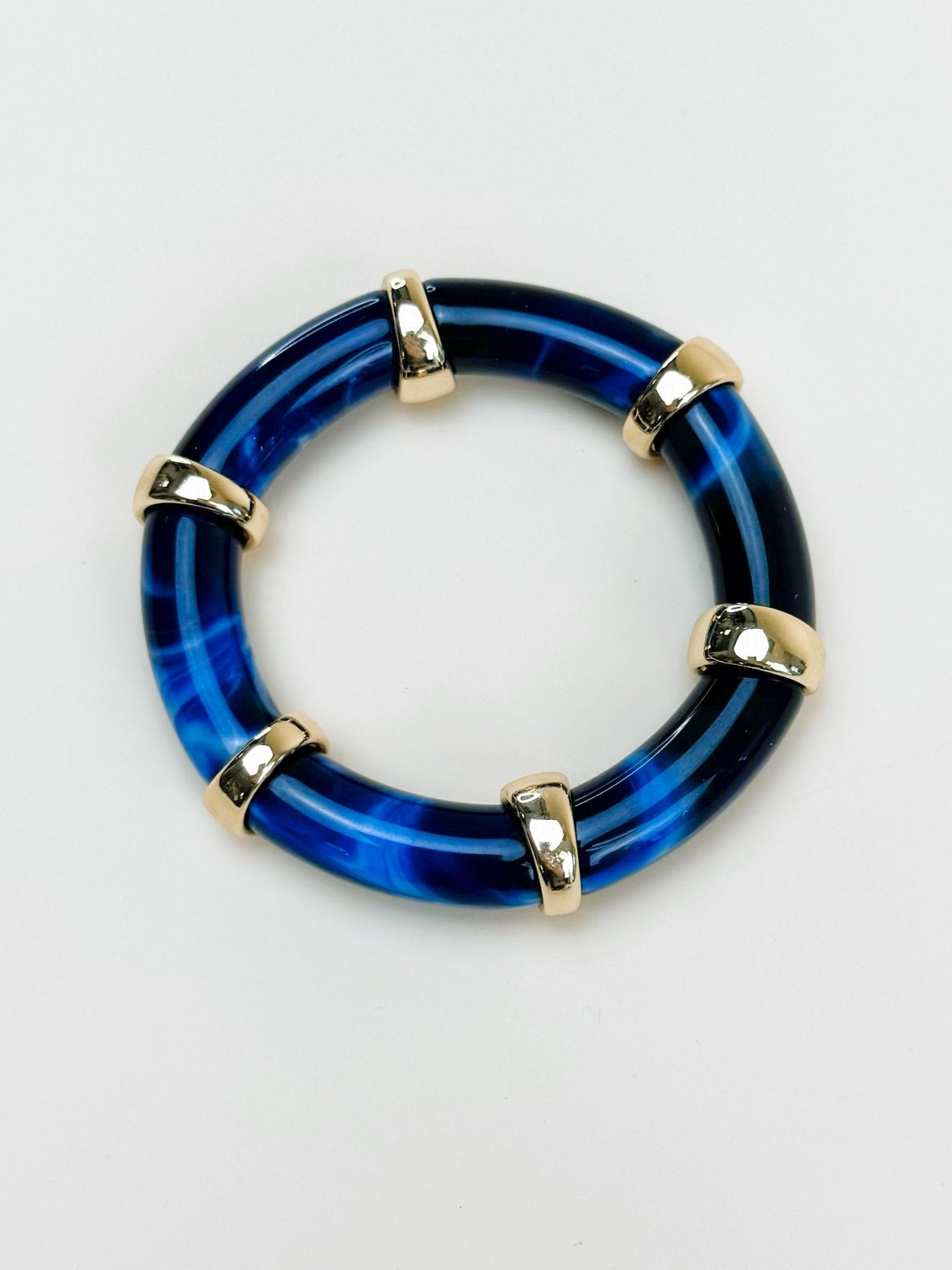 Midnight Marble Stretch Bracelet - Jessi Jayne Boutique