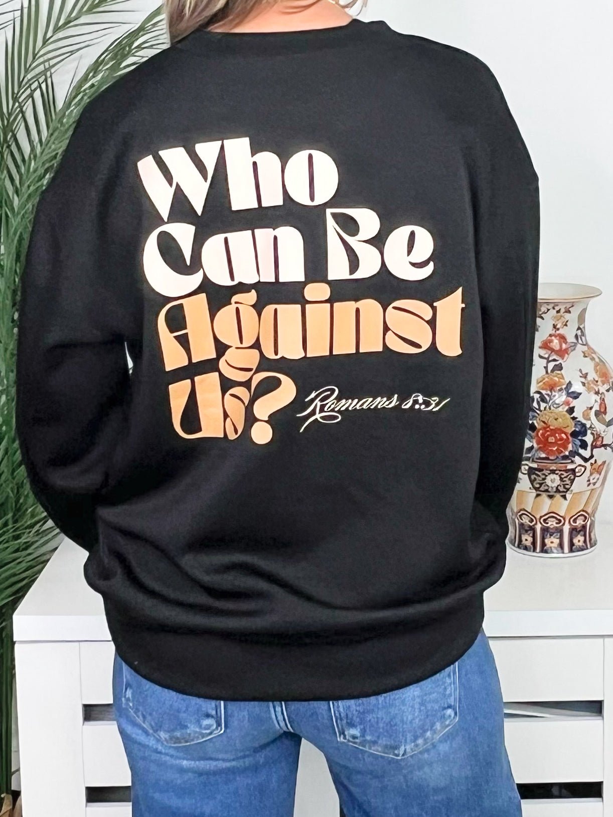 "If God Is For Us" Faith Scuba Sweatshirt - Jessi Jayne Boutique