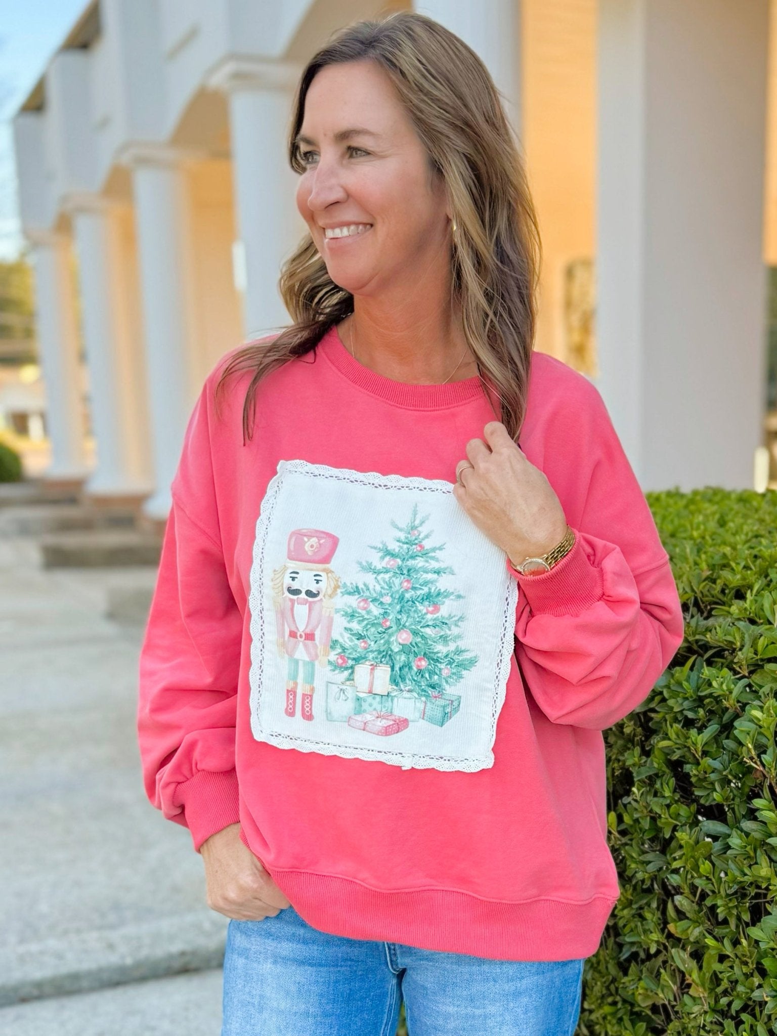 Jolly Nutcracker Lace Sweatshirt - Jessi Jayne Boutique
