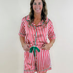 Candy Cane Lane Satin Pajama Set - Jessi Jayne Boutique