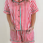 Candy Cane Lane Satin Pajama Set - Jessi Jayne Boutique