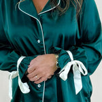 Evergreen Satin Pajama Set - Jessi Jayne Boutique