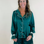 Evergreen Satin Pajama Set - Jessi Jayne Boutique