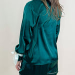 Evergreen Satin Pajama Set - Jessi Jayne Boutique