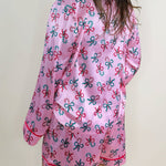 Peppermint Bow Satin Pajama Set - Jessi Jayne Boutique