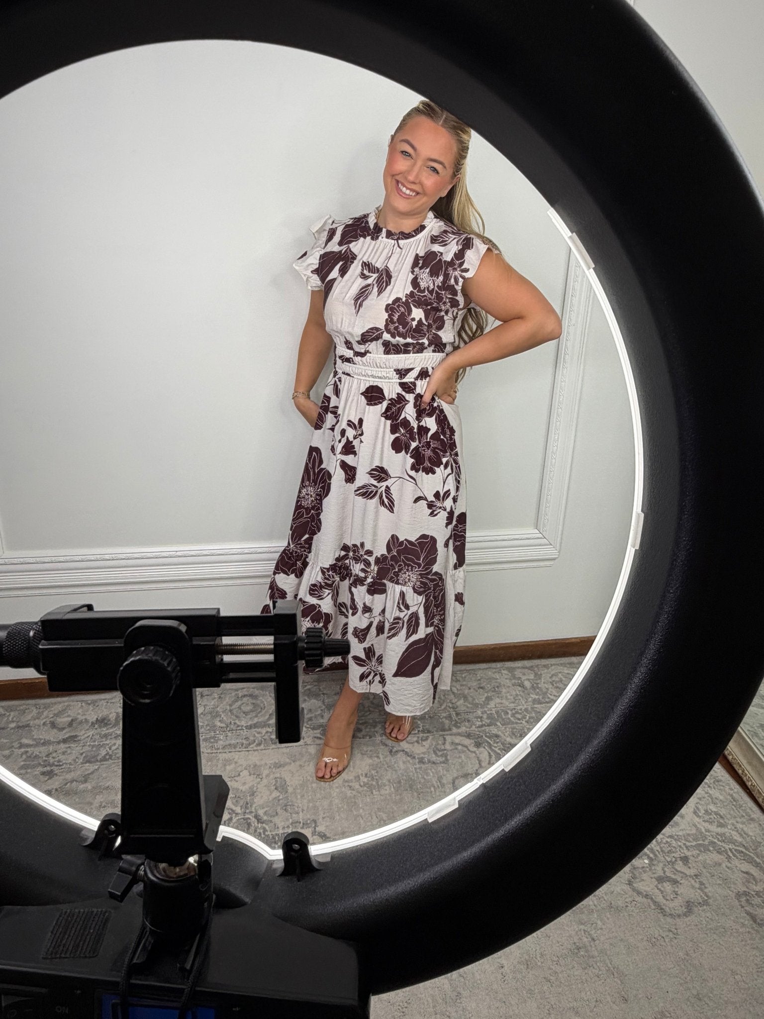 Magnolia Muse Floral Midi Dress - Jessi Jayne Boutique