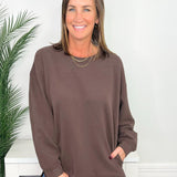 Cozy Morning Cotton Modal Long Sleeve Pocket Pullover - Jessi Jayne Boutique