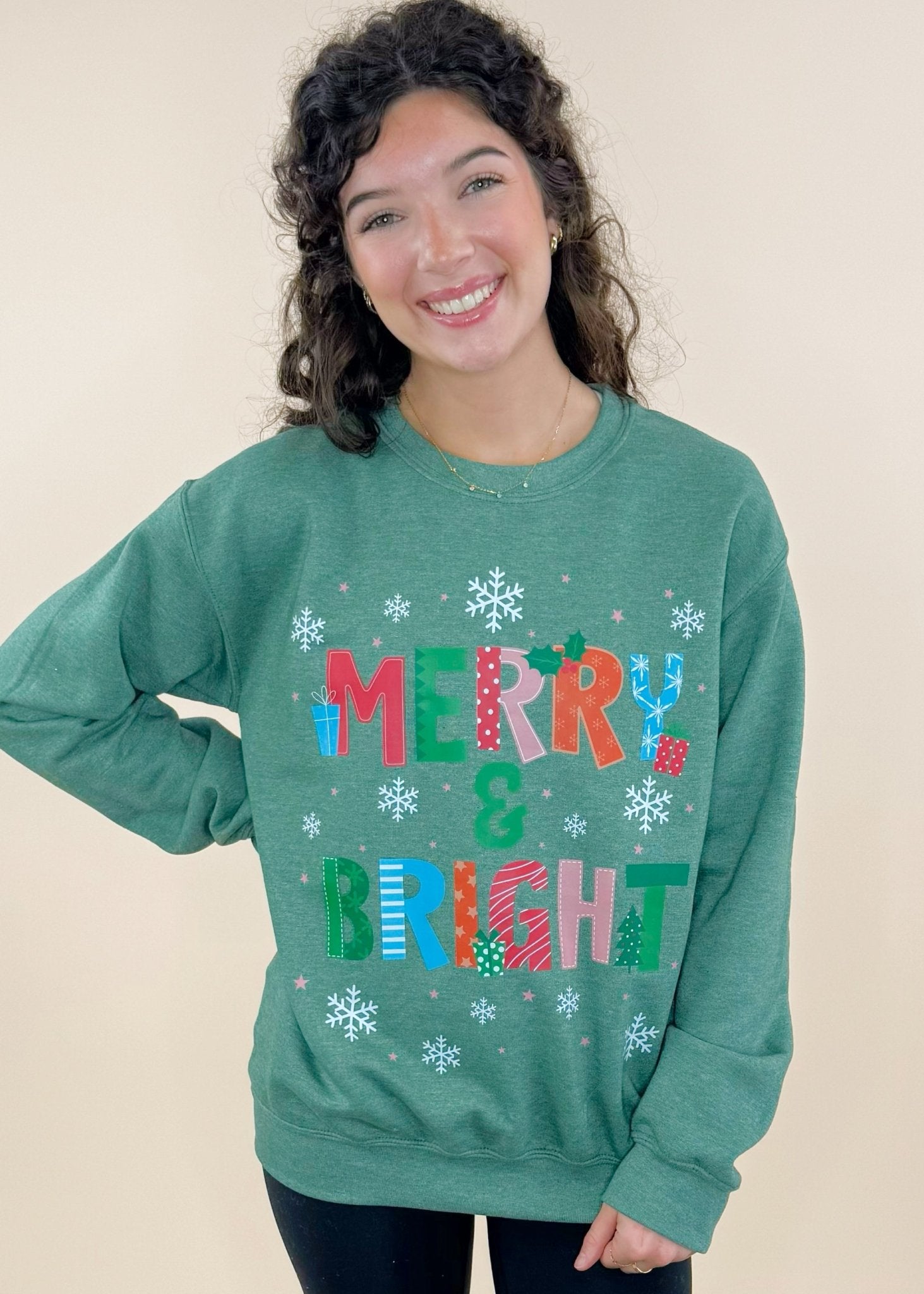Merry & Bright Sweatshirt - Jessi Jayne Boutique