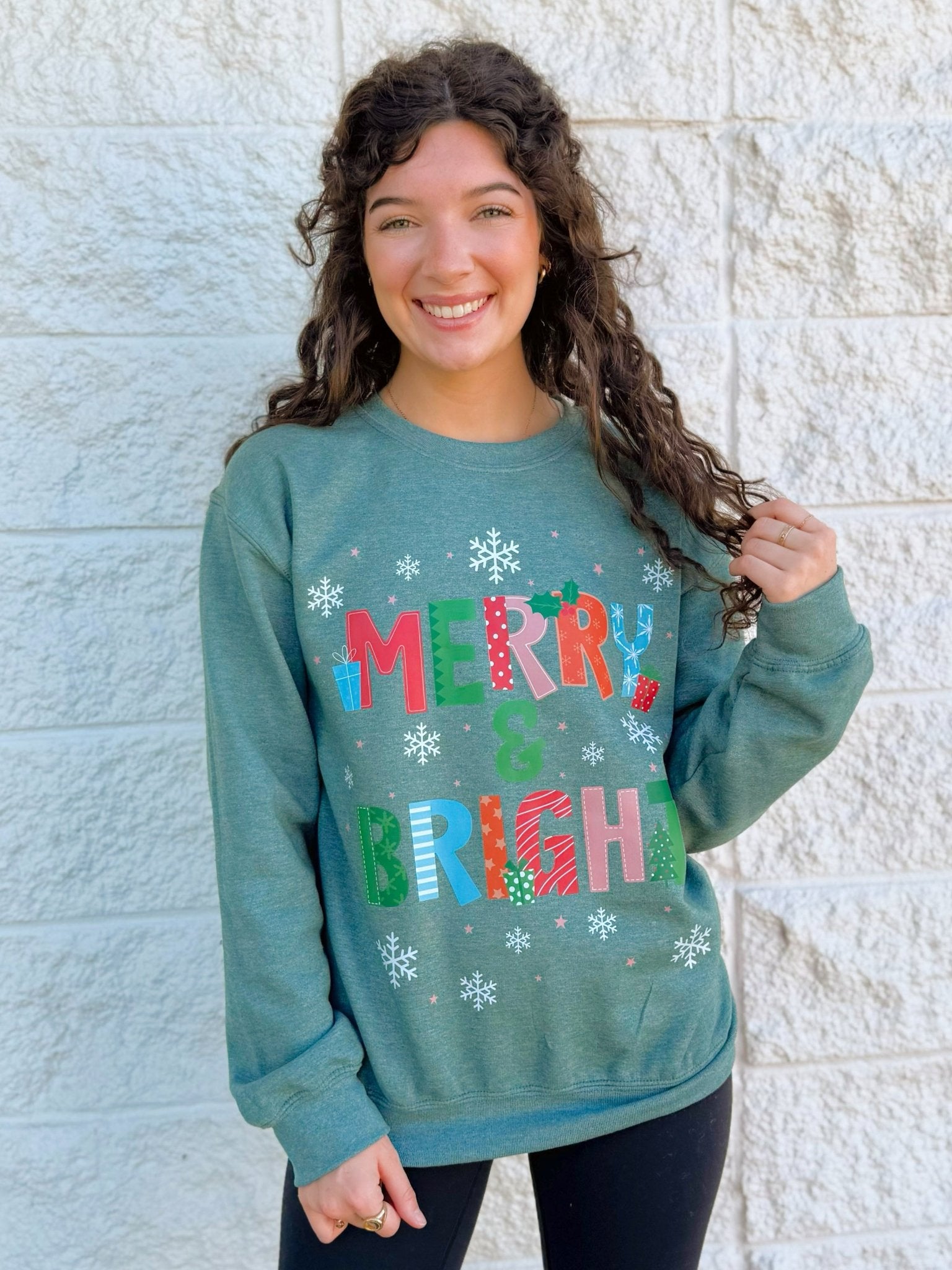 Merry & Bright Sweatshirt - Jessi Jayne Boutique