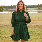 Emerald Ruffle Tiered Dress - Jessi Jayne Boutique