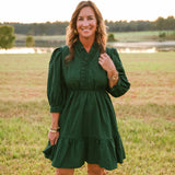 Emerald Ruffle Tiered Dress - Jessi Jayne Boutique