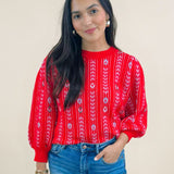 Scarlet Stripe Knit Sweater - Jessi Jayne Boutique