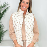 Cottage Bloom Floral Quilted Corduroy Trim Vest - Jessi Jayne Boutique