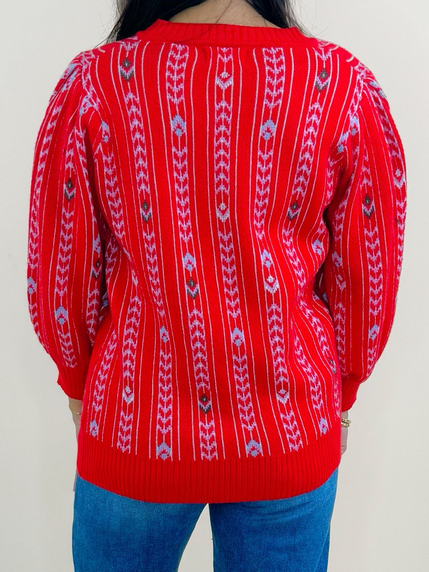 Scarlet Stripe Knit Sweater - Jessi Jayne Boutique