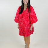 Scarlet Shine Jacquard Dress - Jessi Jayne Boutique