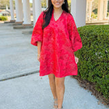 Scarlet Shine Jacquard Dress - Jessi Jayne Boutique