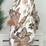 Mocha Garden Floral Oversized Dolman Top