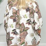 Mocha Garden Floral Oversized Dolman Top