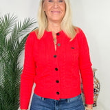 Giddy Up Red Horse Cable Knit Cardigan