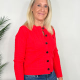 Giddy Up Red Horse Cable Knit Cardigan