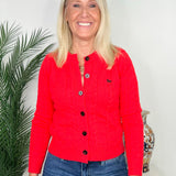 Giddy Up Red Horse Cable Knit Cardigan
