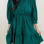 Emerald Ruffle Tiered Dress - Jessi Jayne Boutique