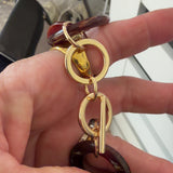 Toffee Swirl Tortoise Chunky Link Necklace