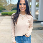 Soft Whisper Oatmeal Waffle Knit Top - Jessi Jayne Boutique