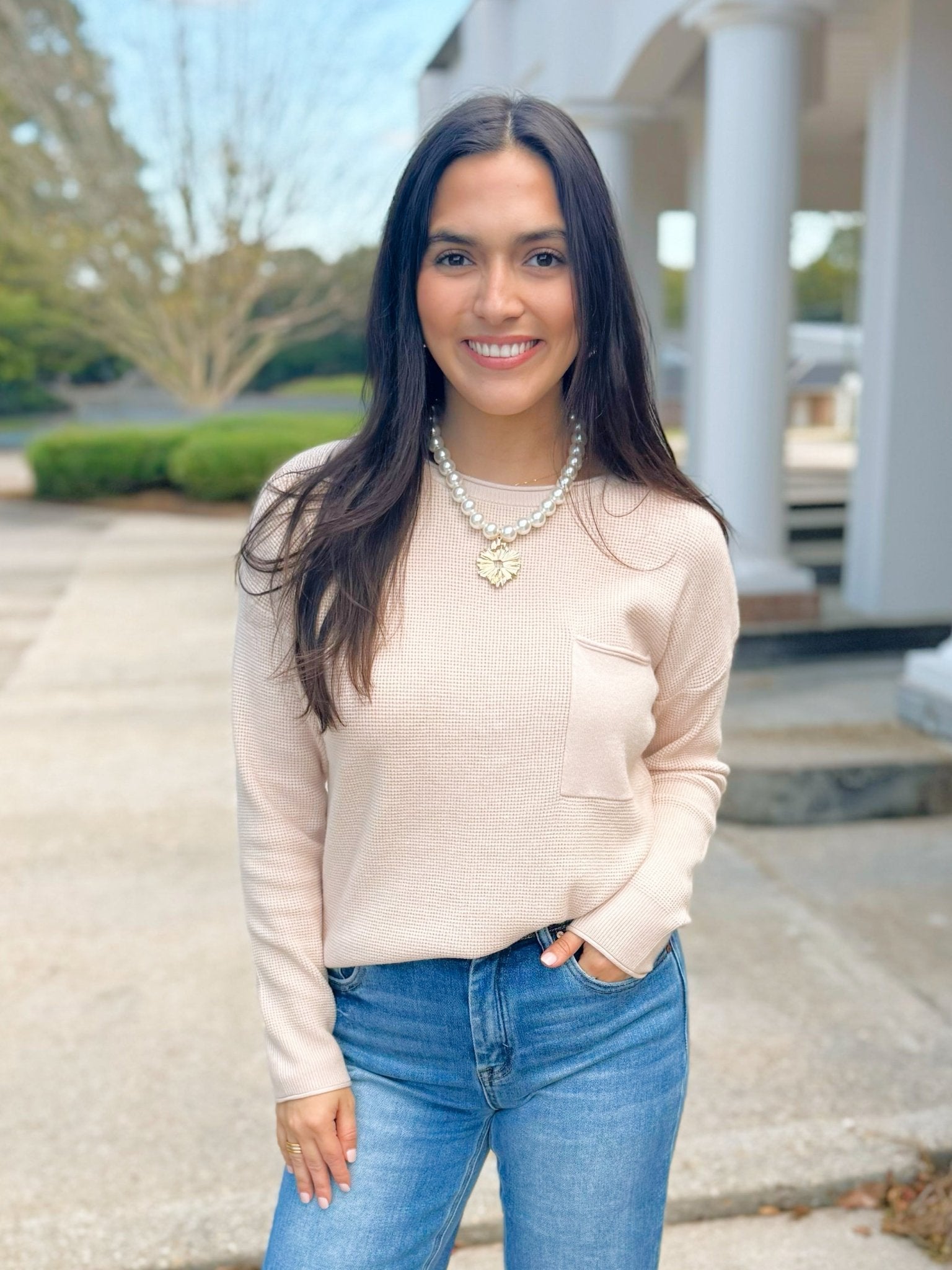 Soft Whisper Oatmeal Waffle Knit Top - Jessi Jayne Boutique