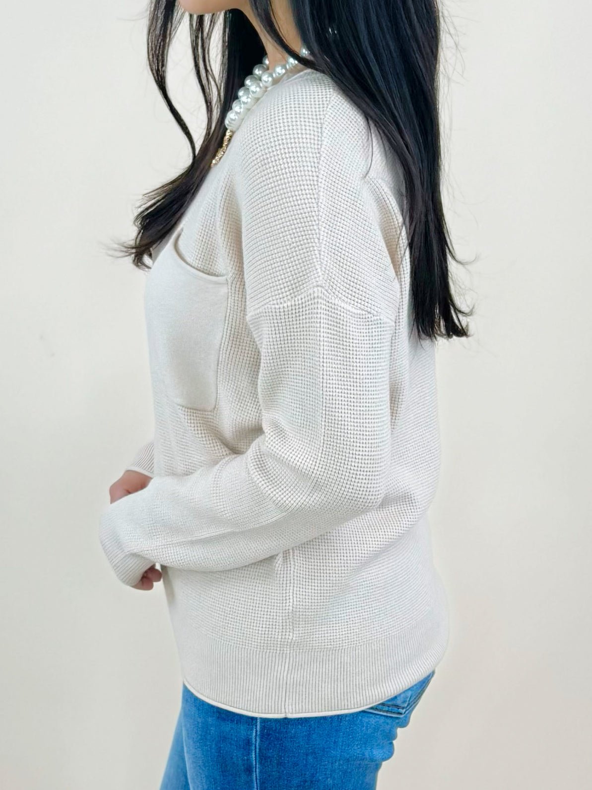 Soft Whisper Oatmeal Waffle Knit Top - Jessi Jayne Boutique