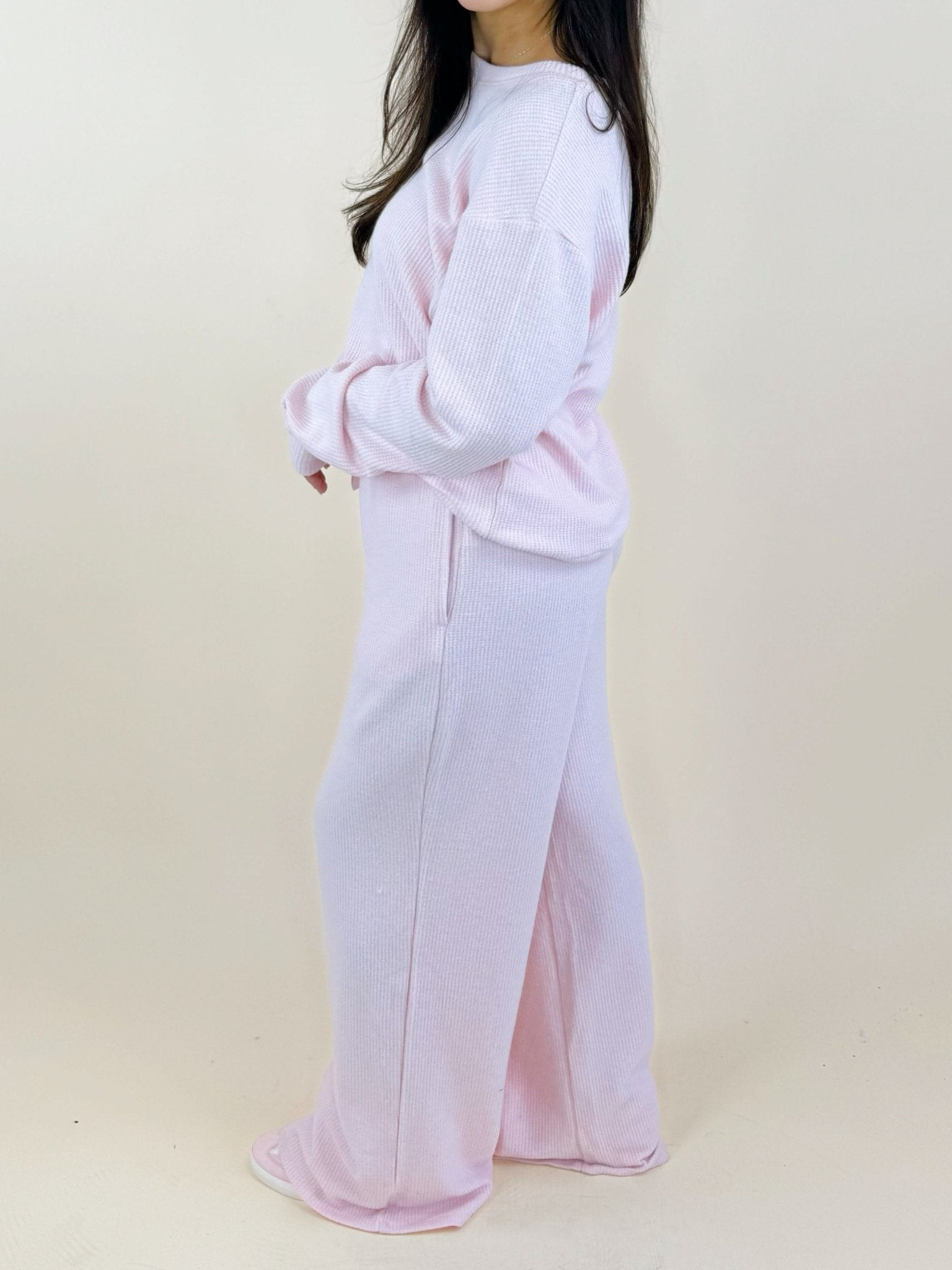 Blush Break Waffle Lounge Set - Jessi Jayne Boutique