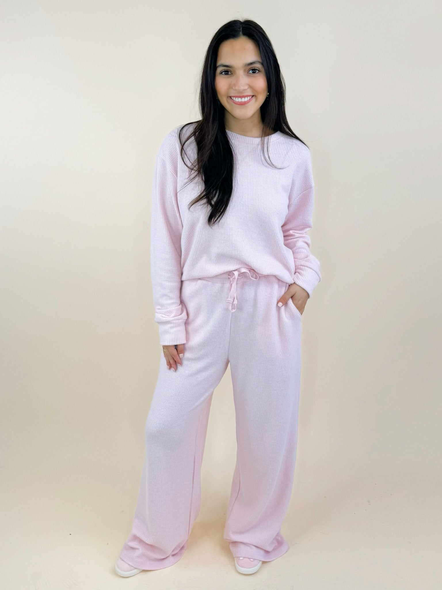 Blush Break Waffle Lounge Set - Jessi Jayne Boutique