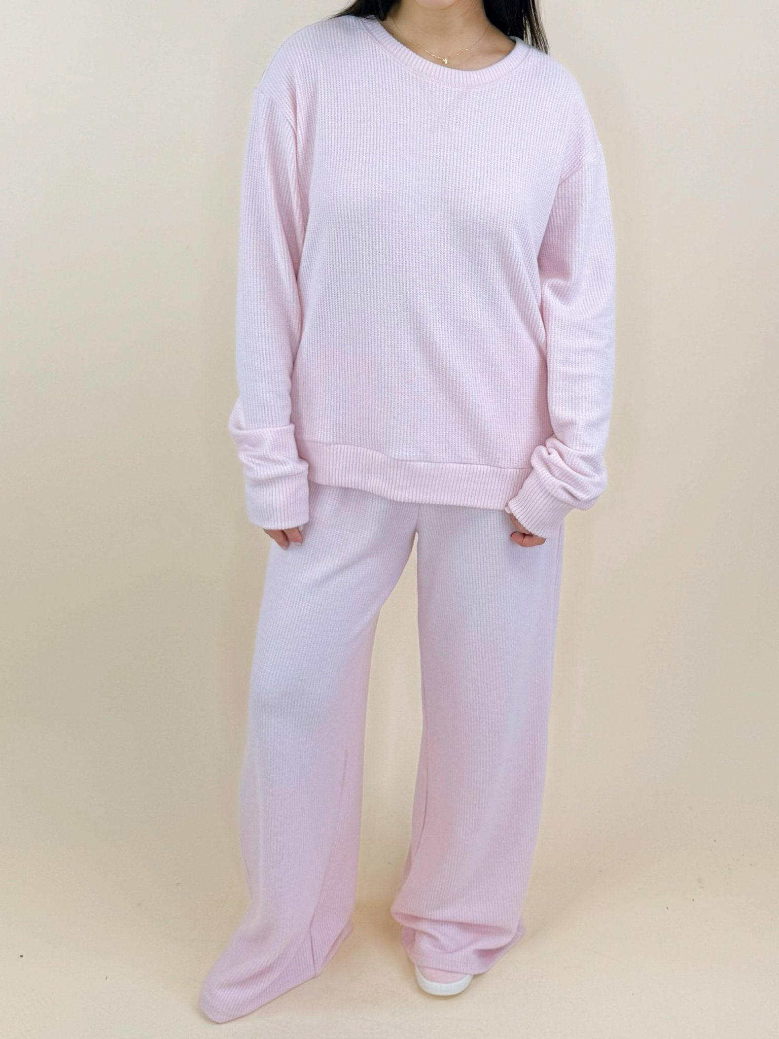 Blush Break Waffle Lounge Set - Jessi Jayne Boutique