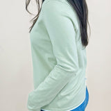 Sage Serenity Contrast Trim Sweater - Jessi Jayne Boutique
