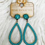 Turquoise Teardrop Gem Earrings - Jessi Jayne Boutique