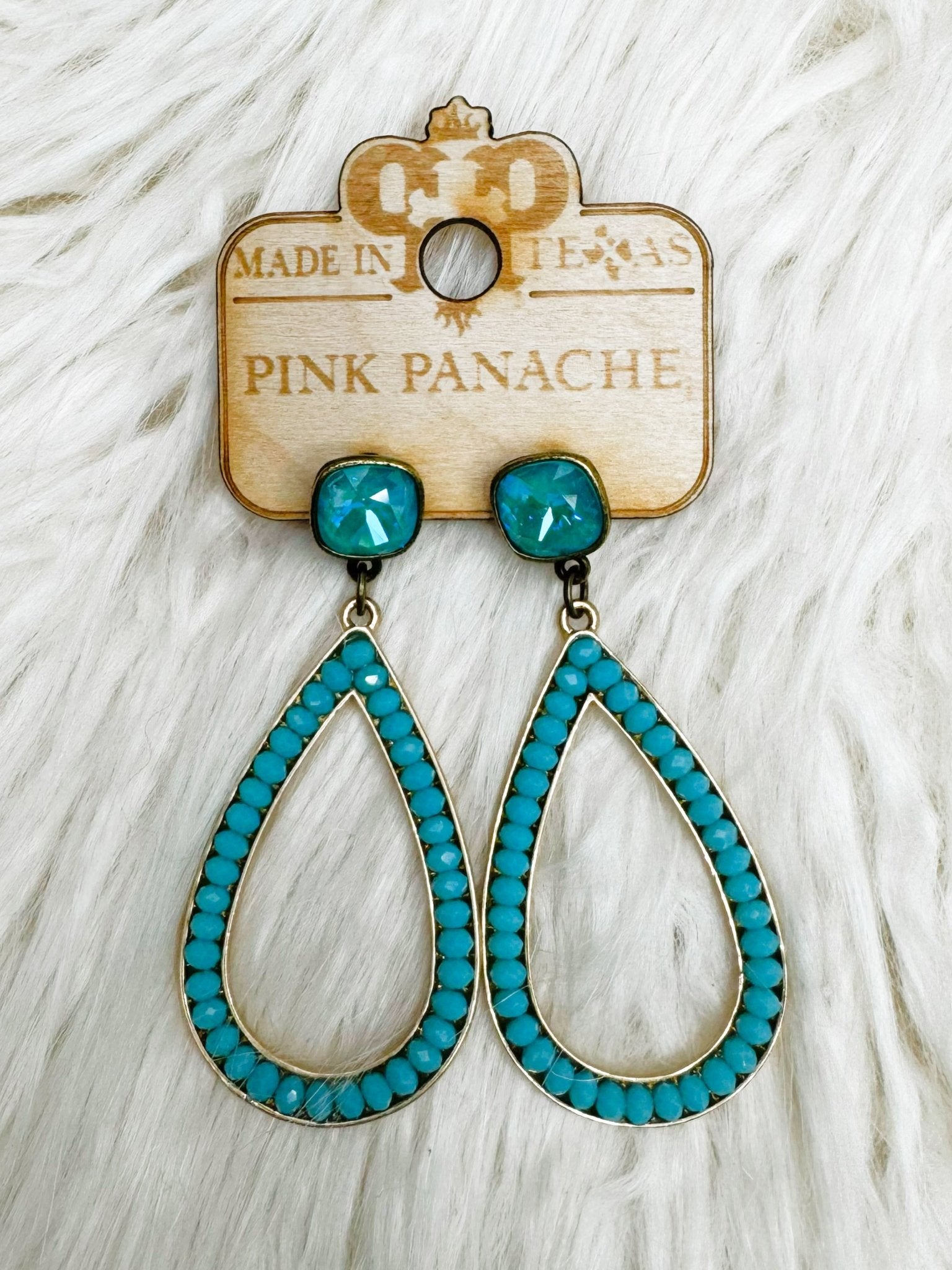 Turquoise Teardrop Gem Earrings - Jessi Jayne Boutique