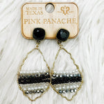 Black & Pearl Beaded Hoop Earrings - Jessi Jayne Boutique