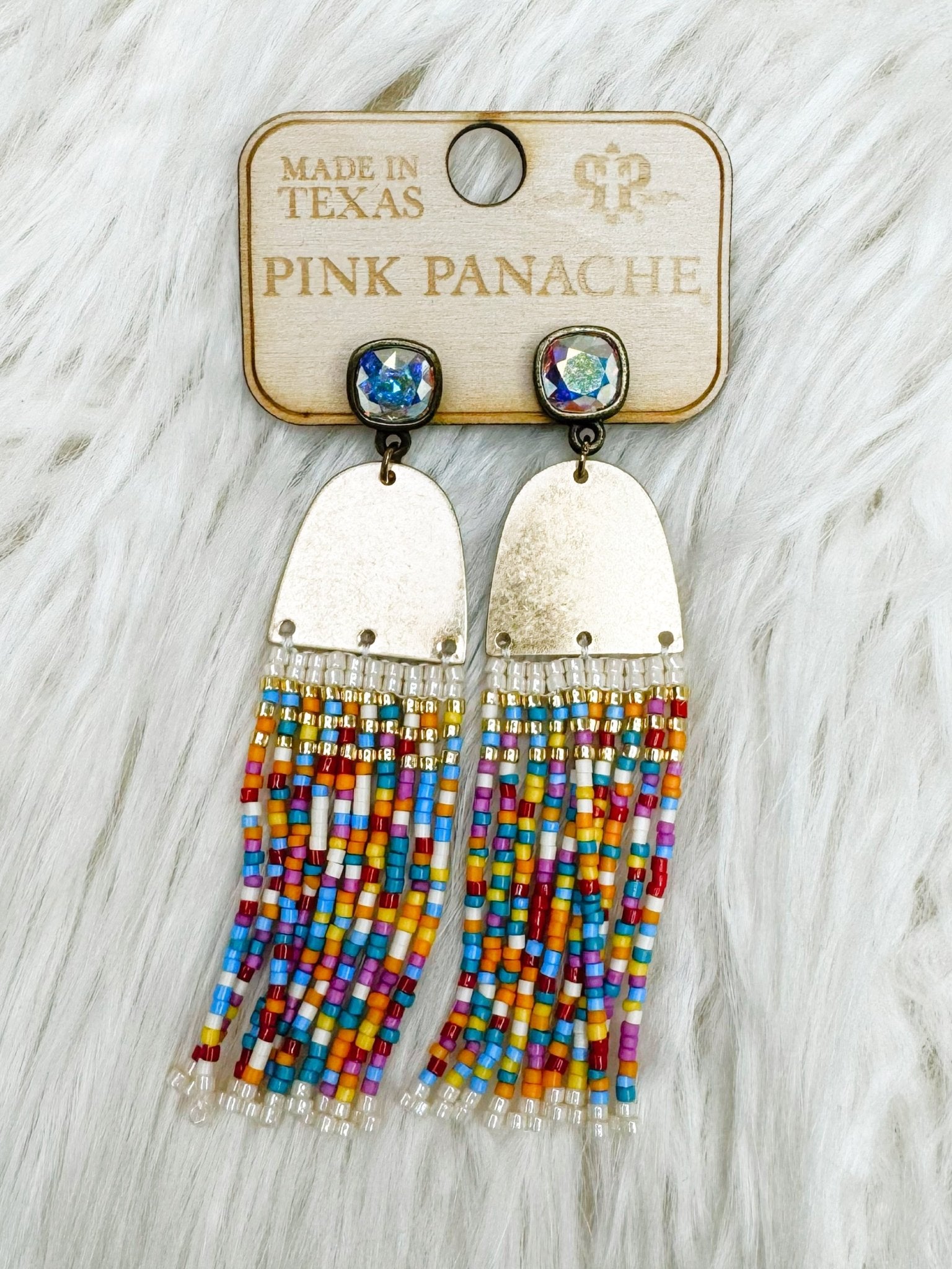 Rainbow Beaded Fringe Earrings - Jessi Jayne Boutique