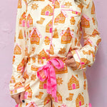 Gingerbread Wonderland Ruffle Shorts Pajama Set - Jessi Jayne Boutique