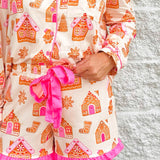 Gingerbread Wonderland Ruffle Shorts Pajama Set - Jessi Jayne Boutique