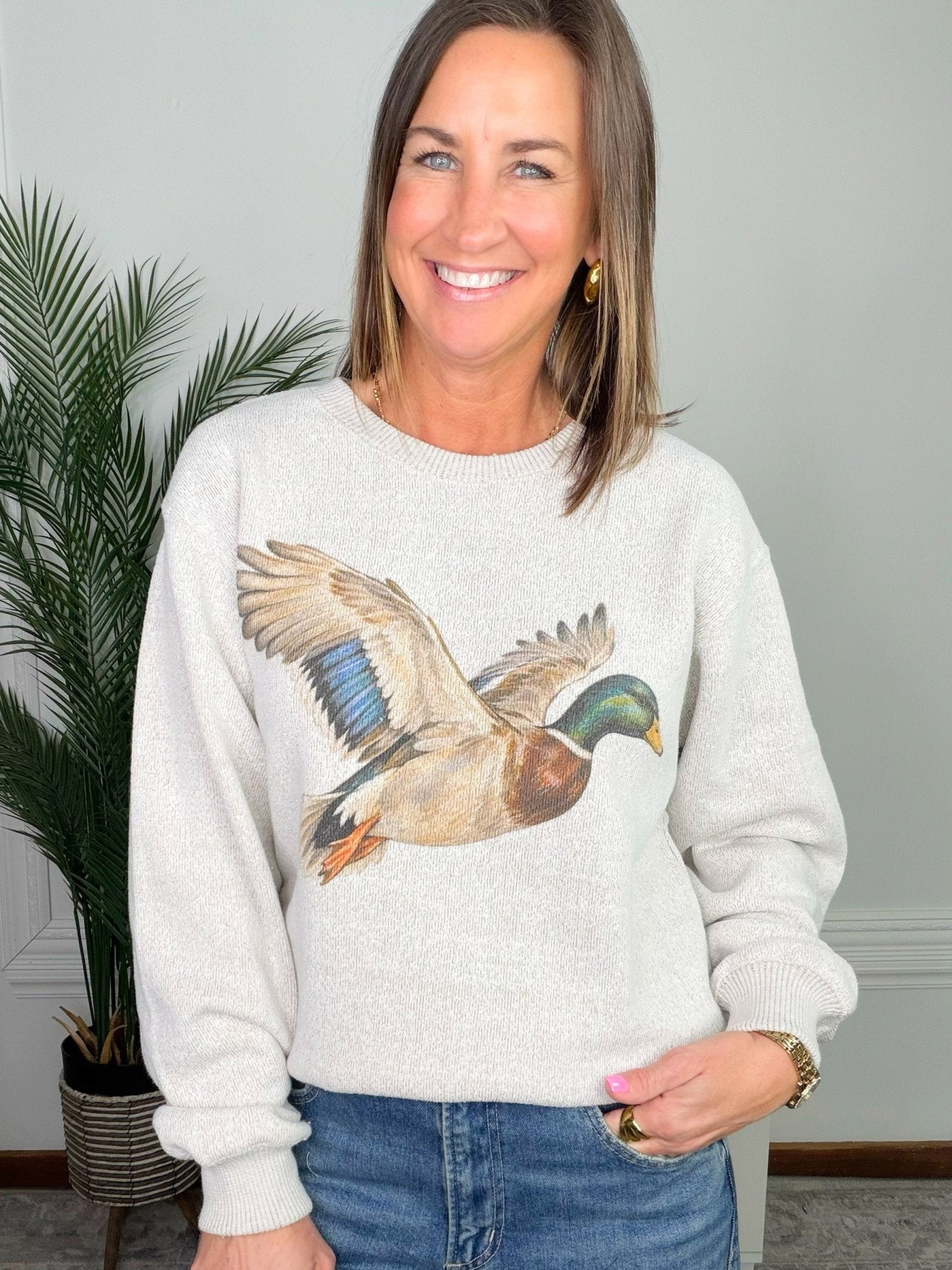 Duck Season Darling Mallard Graphic Nantucket Sweatshirt - Jessi Jayne Boutique