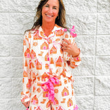 Gingerbread Wonderland Ruffle Shorts Pajama Set - Jessi Jayne Boutique